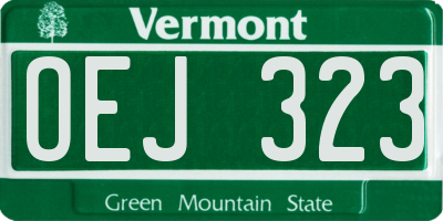 VT license plate OEJ323
