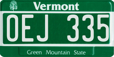 VT license plate OEJ335
