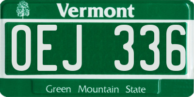 VT license plate OEJ336