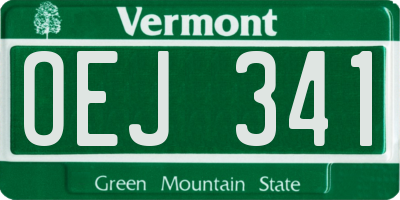 VT license plate OEJ341