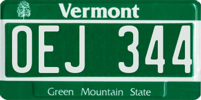 VT license plate OEJ344