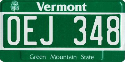 VT license plate OEJ348