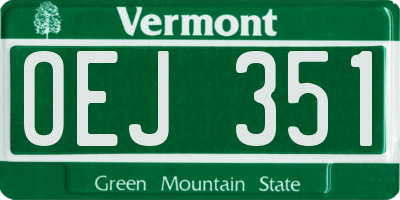 VT license plate OEJ351