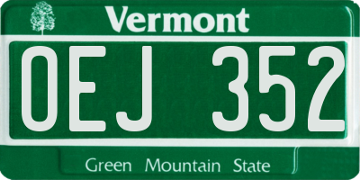 VT license plate OEJ352