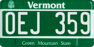 VT license plate OEJ359