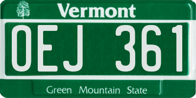 VT license plate OEJ361