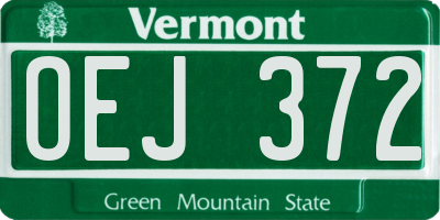 VT license plate OEJ372