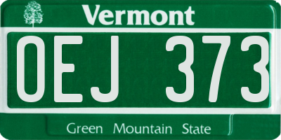 VT license plate OEJ373