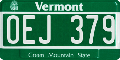VT license plate OEJ379
