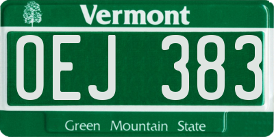 VT license plate OEJ383