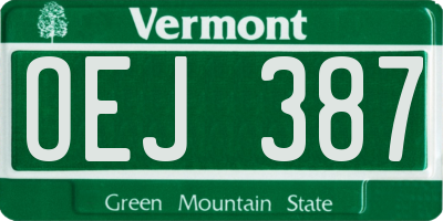 VT license plate OEJ387