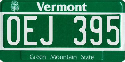 VT license plate OEJ395