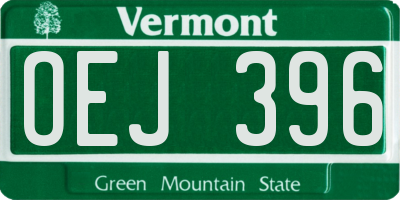 VT license plate OEJ396