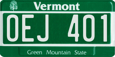 VT license plate OEJ401