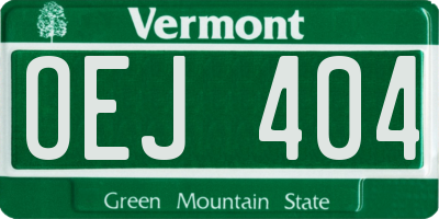 VT license plate OEJ404