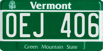 VT license plate OEJ406