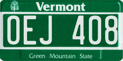 VT license plate OEJ408