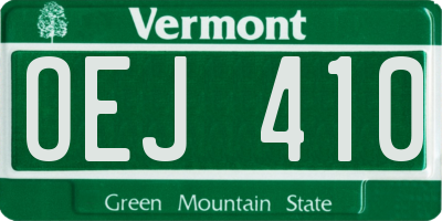VT license plate OEJ410