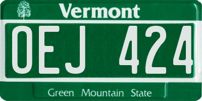 VT license plate OEJ424