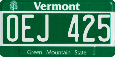 VT license plate OEJ425