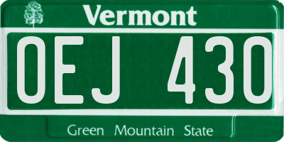 VT license plate OEJ430