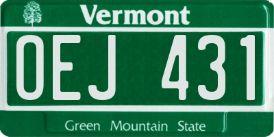 VT license plate OEJ431