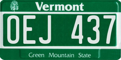 VT license plate OEJ437