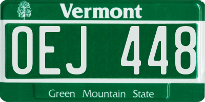 VT license plate OEJ448