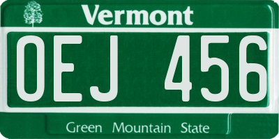 VT license plate OEJ456