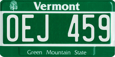 VT license plate OEJ459