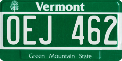 VT license plate OEJ462