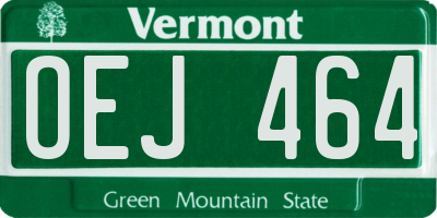 VT license plate OEJ464