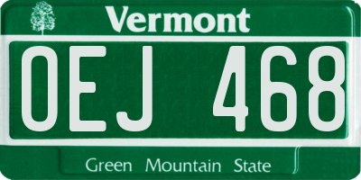 VT license plate OEJ468