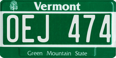 VT license plate OEJ474