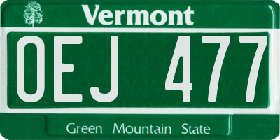 VT license plate OEJ477