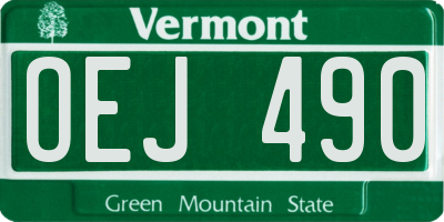 VT license plate OEJ490