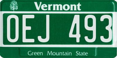 VT license plate OEJ493