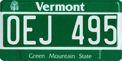 VT license plate OEJ495