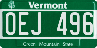 VT license plate OEJ496