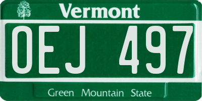 VT license plate OEJ497