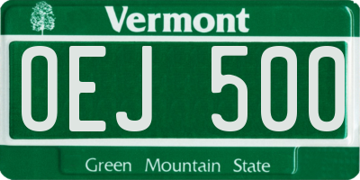 VT license plate OEJ500