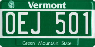 VT license plate OEJ501