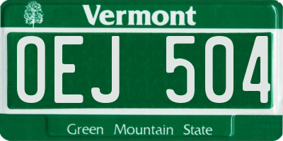 VT license plate OEJ504