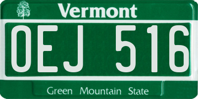 VT license plate OEJ516