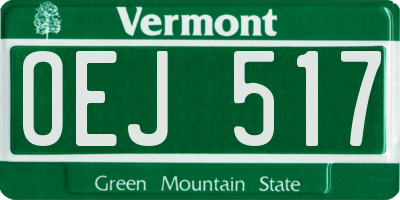 VT license plate OEJ517