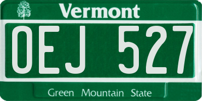 VT license plate OEJ527