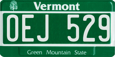 VT license plate OEJ529