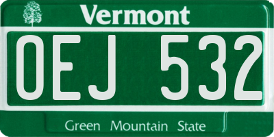 VT license plate OEJ532