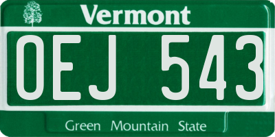 VT license plate OEJ543