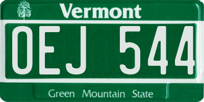VT license plate OEJ544